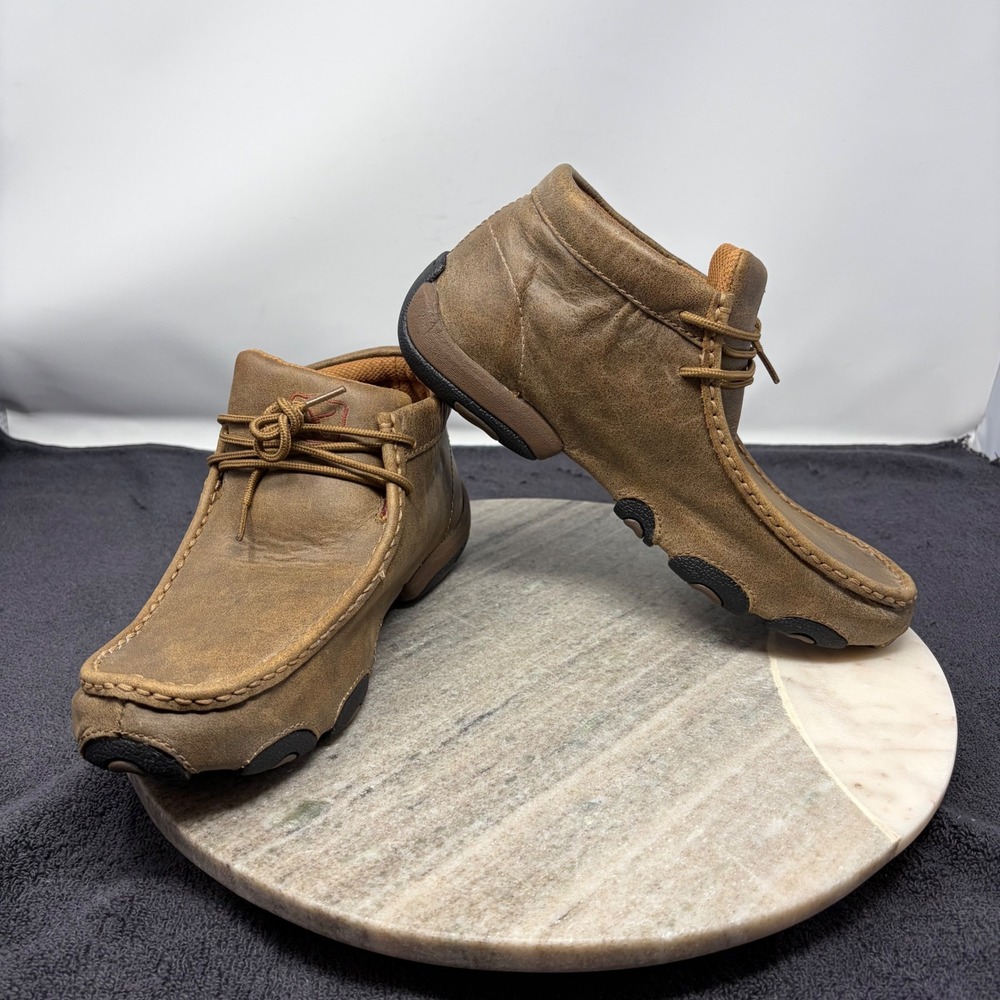 Twisted X Driving Moc Chukka Mens WDM0001 Leather Distressed 8 Brown